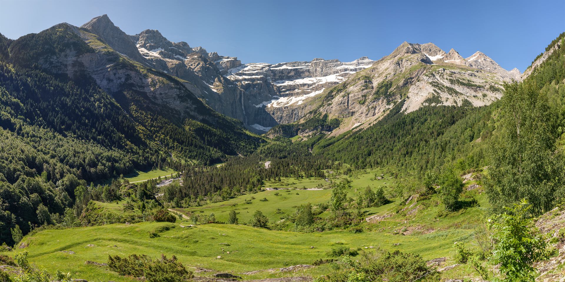 pristine mountain landscape with glacial valley